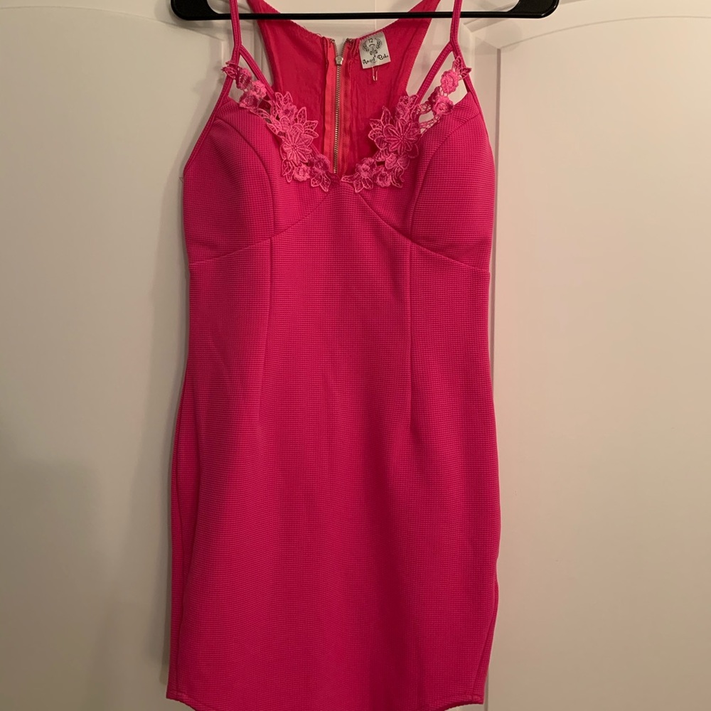 Hot pink formal dress